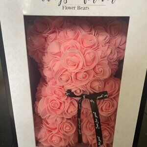 Always & Forever Flower Bear - Timeless Faux Rose Art NWT